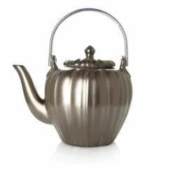 MARIAGE FRÈRES Théière « RANGOON » Ceramique email platine mat- Ceramic Teapot|Teapots And Teacups