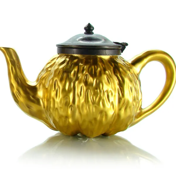 MARIAGE FRÈRES Théière « TRÉSOR » ceramique email or mat- Ceramic Teapot|Teapots And Teacups